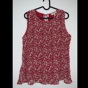 NWT Red Floral Tank Blouse Sz S